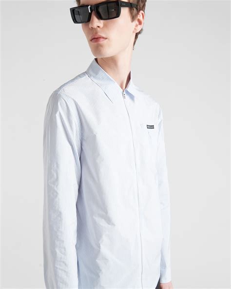 prada light blue polyester|Light Blue Polyester shirt .